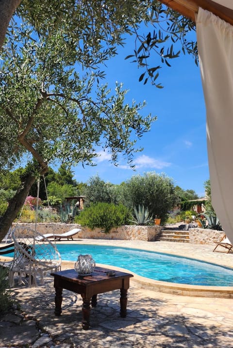 Swimming pool, sunbed