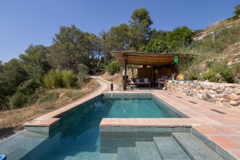 Property building, Living room, Swimming pool