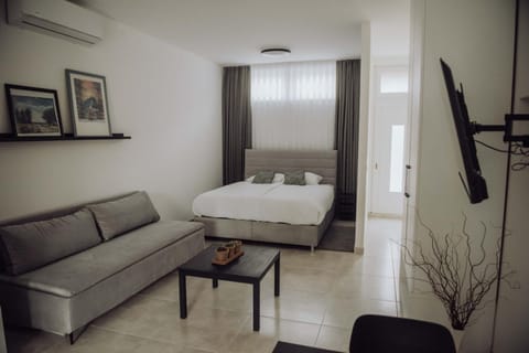 Bed, TV and multimedia, Living room, Seating area, Bedroom, air conditioner