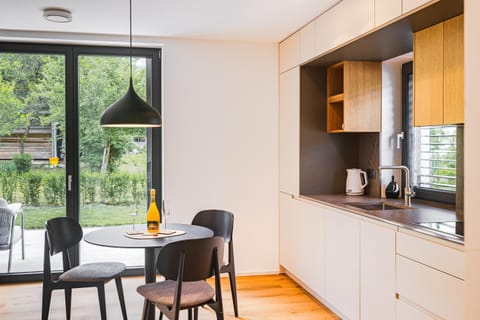 Coffee/tea facilities, Balcony/Terrace, Kitchen or kitchenette, Dining area, Alcoholic drinks, dishwasher, internet, stove, toaster, kitchen