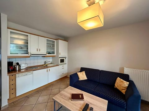 Kitchen or kitchenette, Living room, Seating area, dishwasher, stove, toaster