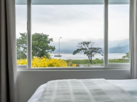 Bed, Natural landscape, Bedroom, Lake view, Mountain view
