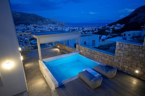 Night, Mountain view, Pool view, Swimming pool, sunbed