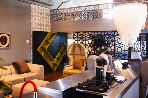 Living room, kitchen