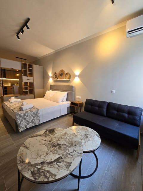 Bed, Living room, Photo of the whole room, Seating area, Bedroom, air conditioner