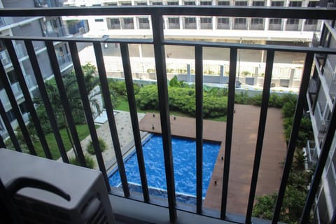 Property building, Patio, Day, View (from property/room), Balcony/Terrace, Pool view, Swimming pool
