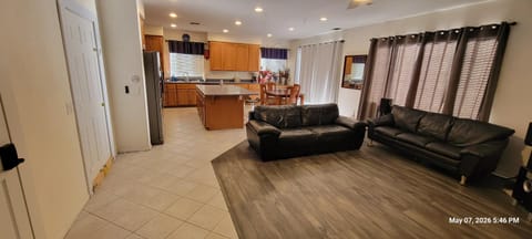 Living room, kitchen