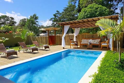 Property building, Patio, Spring, Day, Garden, Garden view, Pool view, Swimming pool, sunbed