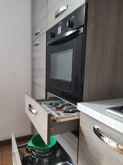 Kitchen or kitchenette, oven