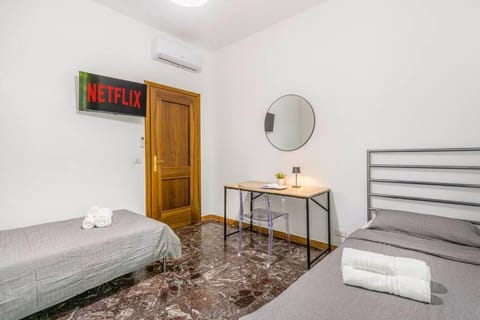 Bed, Photo of the whole room, Bedroom, towels, wardrobe, air conditioner