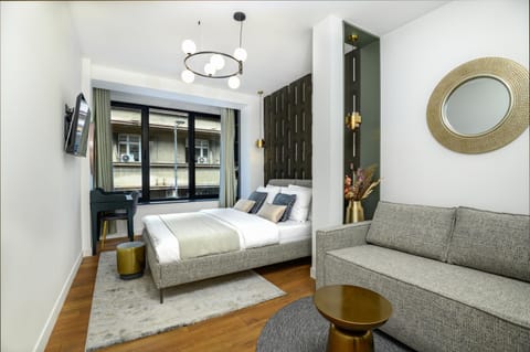 Bed, Living room, Photo of the whole room, Seating area, Bedroom