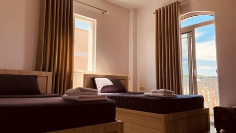 Bed, Photo of the whole room, Bedroom, towels