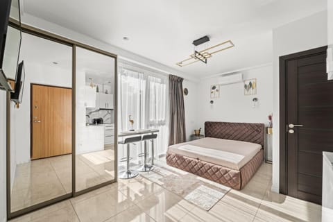 Bed, Living room, Photo of the whole room, Seating area, Bedroom, wardrobe, air conditioner
