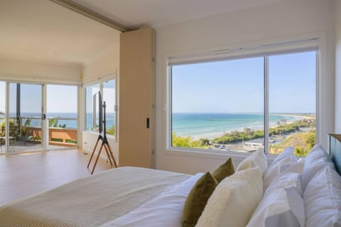 Bed, Natural landscape, Bedroom, Sea view
