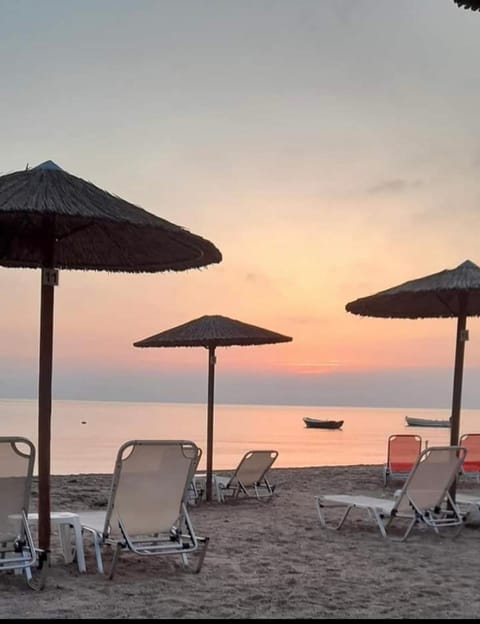 Beach, Sunset, sunbed
