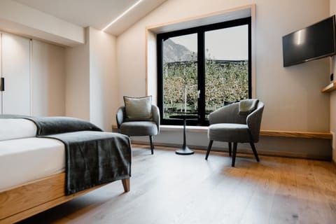 Bed, TV and multimedia, Seating area, Bedroom