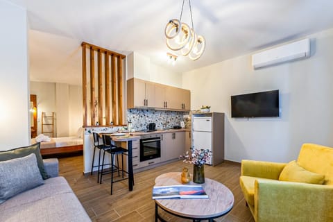 TV and multimedia, Kitchen or kitchenette, Living room, Seating area, oven, stove, air conditioner