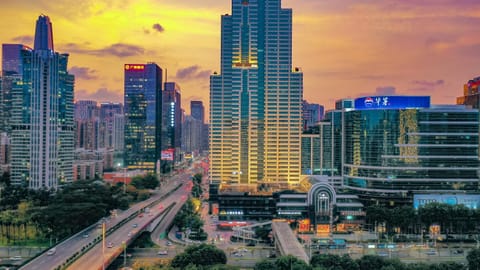 Property building, Bird's eye view, Location, Sunset