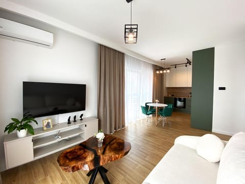 TV and multimedia, Kitchen or kitchenette, Living room, Seating area, air conditioner