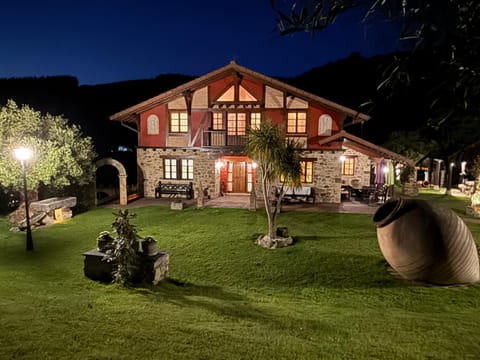 Property building, Night, Garden