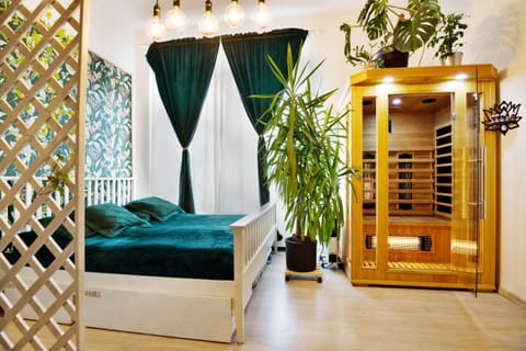 Bed, Sauna, Living room, Photo of the whole room, Bedroom