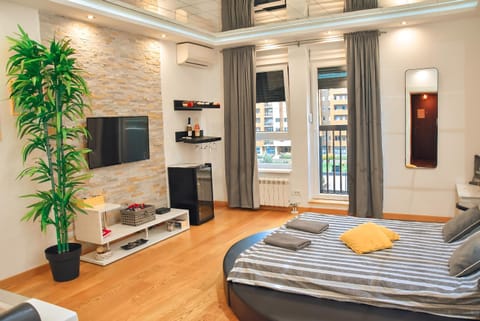 Bed, Living room, Photo of the whole room