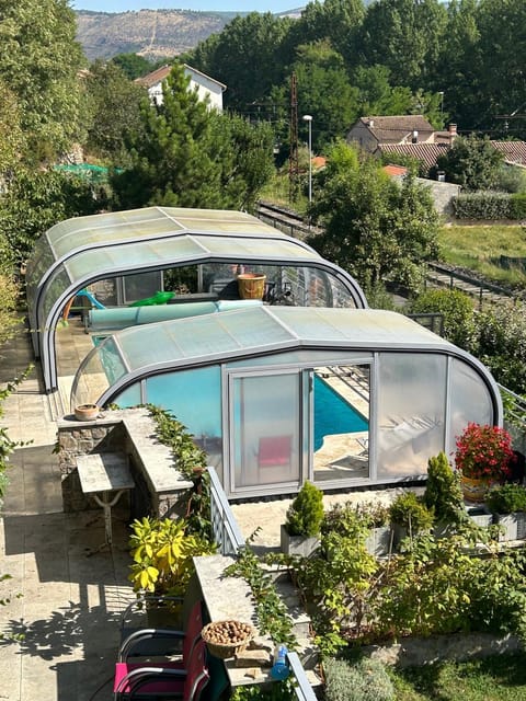 Property building, Living room, Swimming pool