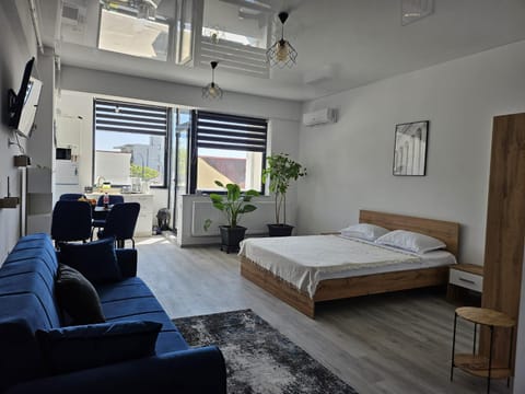 Bed, TV and multimedia, Living room, Photo of the whole room, Seating area, Bedroom, air conditioner