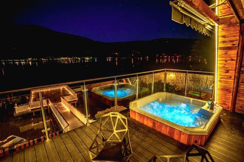 Patio, Night, Hot Tub, View (from property/room), Balcony/Terrace, Mountain view