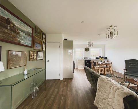 Kitchen or kitchenette, Living room, Seating area, Dining area, oven