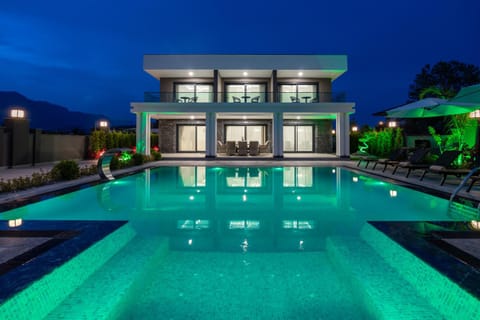 Property building, Night, Pool view, Swimming pool