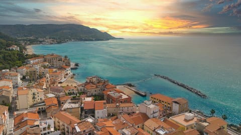 Beach, City view, Sunset