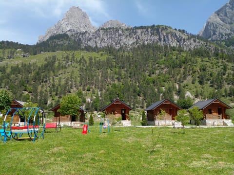 Natural landscape, Children play ground, Mountain view, young children