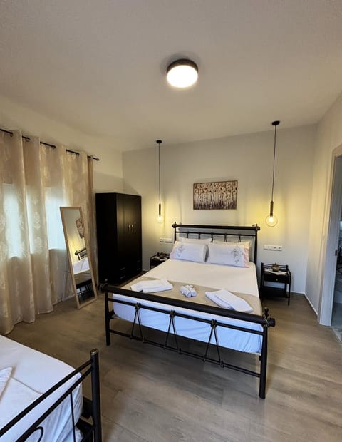 Bed, Photo of the whole room, Bedroom, towels, wardrobe