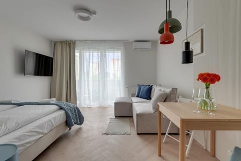 Bed, Living room, Photo of the whole room, Seating area, Bedroom