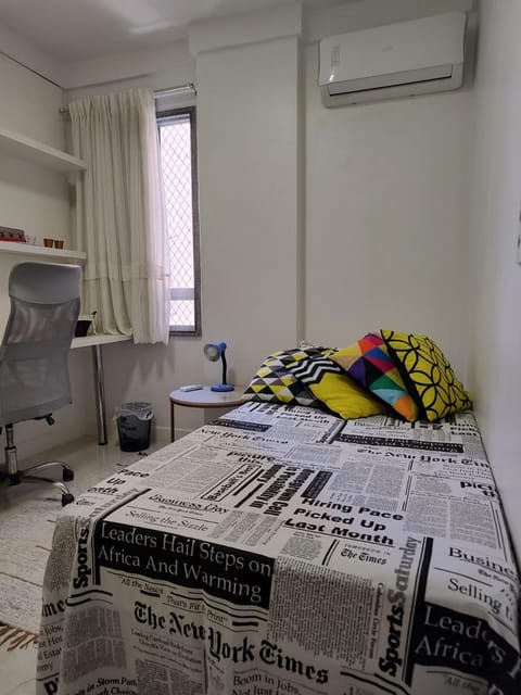 Bed, Photo of the whole room, Bedroom, air conditioner