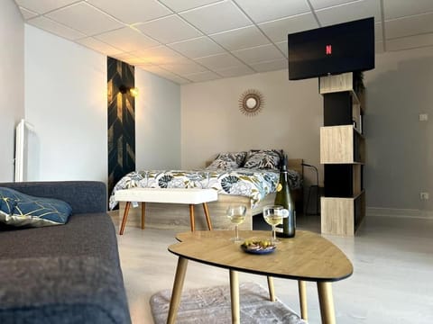 Bed, TV and multimedia, Living room, Photo of the whole room, Seating area, Bedroom