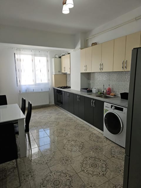 Kitchen or kitchenette, Dining area, oven, stove, washing machine