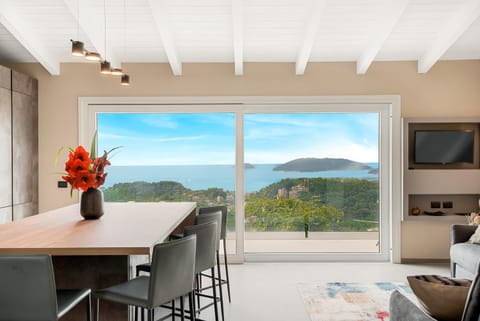 TV and multimedia, Balcony/Terrace, Kitchen or kitchenette, Living room, Dining area, Sea view