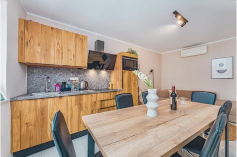 Kitchen or kitchenette, Living room, Seating area, Dining area, stove, air conditioner