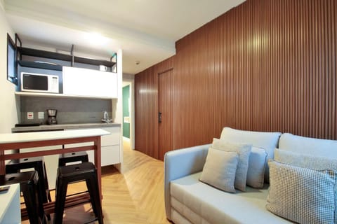 Kitchen or kitchenette, Living room, Dining area