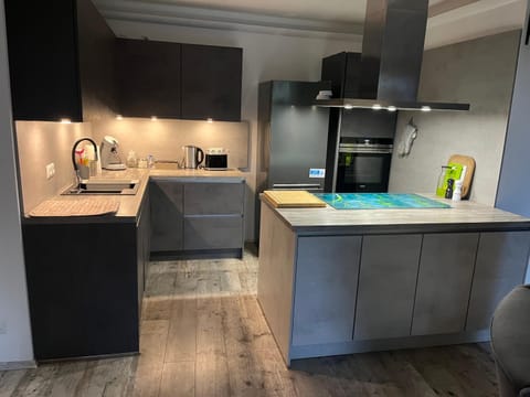 Kitchen or kitchenette, dishwasher, oven, stove, toaster