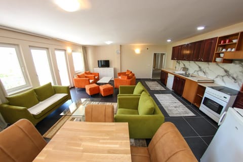 TV and multimedia, Kitchen or kitchenette, Living room, Seating area