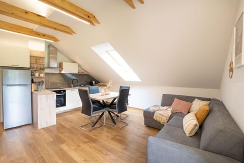 Kitchen or kitchenette, Living room, Dining area, oven