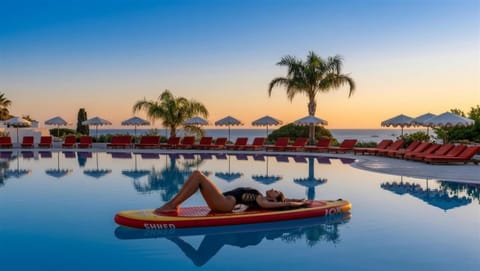 Natural landscape, Pool view, Sea view, Swimming pool, sunbed