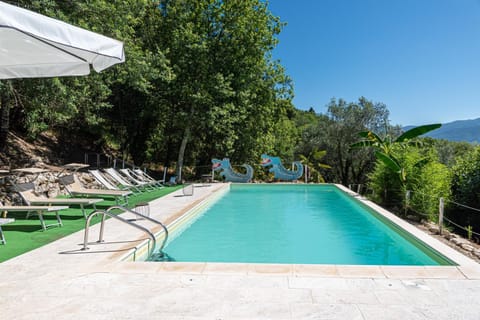 Property building, Living room, Swimming pool