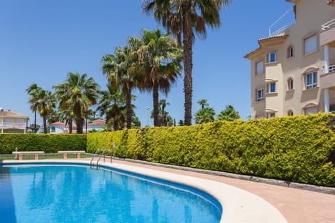 Property building, Living room, Swimming pool