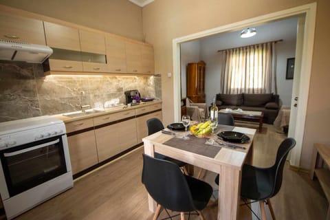 Kitchen or kitchenette, Seating area, Dining area, oven, stove, kitchen