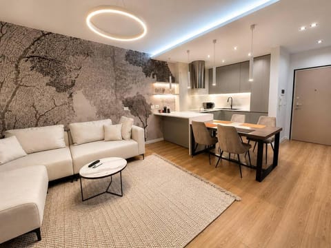 Kitchen or kitchenette, Living room, Seating area, Dining area, minibar