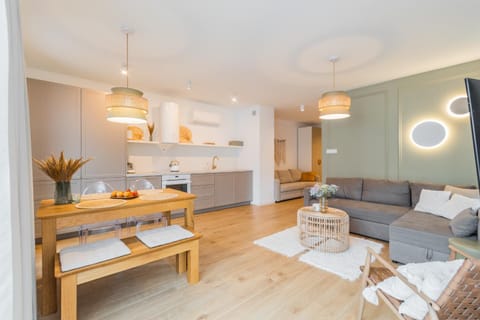 Kitchen or kitchenette, Living room, Seating area, Dining area, dishwasher, stove